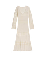 Womens Dress Knit Crochet Viscose Blend Continuous Artisan Crochet Deep V-Neck - Raw 63_791H013_CRU110103_3