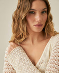 Womens Dress Knit Crochet Viscose Blend Continuous Artisan Crochet Deep V-Neck - Raw 63_791H013_CRU110103_5