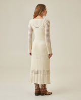 Womens Dress Knit Crochet Viscose Blend Continuous Artisan Crochet Deep V-Neck - Raw 63_791H013_CRU110103_6