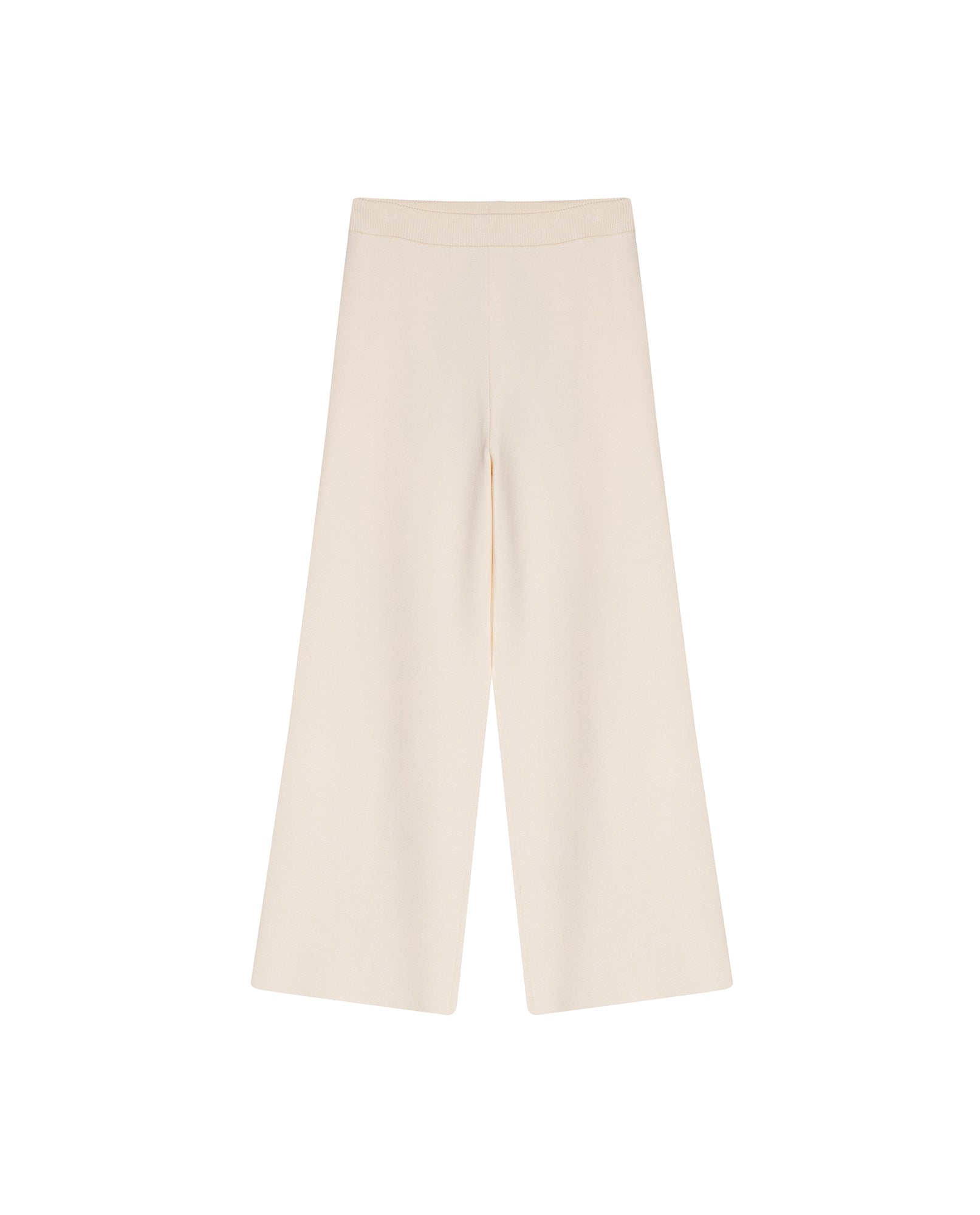 Womens Pants Knit Basic Wide Leg Crop Viscose Blend Set Two-Piece - Raw 63_791H014_CRU110103_3