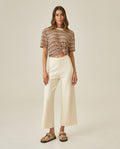 Womens Pants Knit Basic Wide Leg Crop Viscose Blend Set Two-Piece - Raw 63_791H014_CRU110103_4