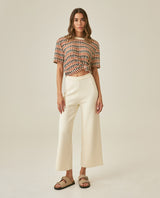 Womens Pants Knit Basic Wide Leg Crop Viscose Blend Set Two-Piece - Raw 63_791H014_CRU110103_4