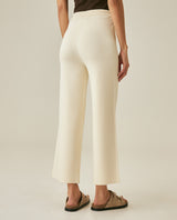 Womens Pants Knit Basic Wide Leg Crop Viscose Blend Set Two-Piece - Raw 63_791H014_CRU110103_6