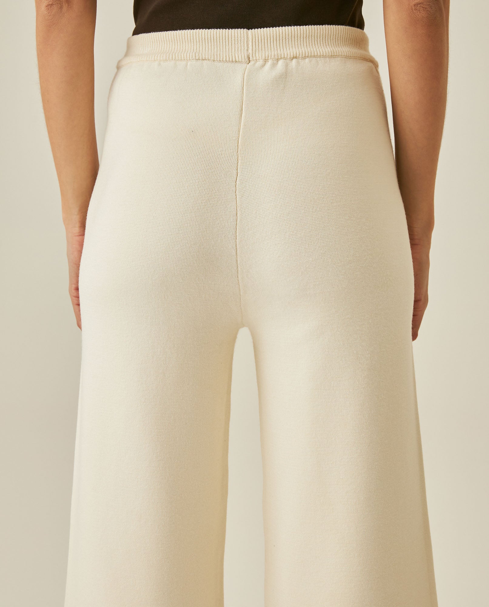 Womens Pants Knit Basic Wide Leg Crop Viscose Blend Set Two-Piece - Raw 63_791H014_CRU110103_7