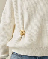 Womens Sweater Knit Acrylic Blend English Stitch Displaced Armhole Removable Pin Ribbed Cuffs - Mothers - Raw 63_791H015_CRU110103_5
