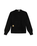 Womens Sweater Knit Acrylic Blend English Stitch Displaced Armhole Removable Pin Ribbed Cuffs - Mothers - Black 63_791H015_NEG194007_3