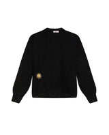 Womens Sweater Knit Acrylic Blend English Stitch Displaced Armhole Removable Pin Ribbed Cuffs - Mothers - Black 63_791H015_NEG194007_3
