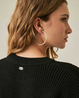 Womens Sweater Knit Acrylic Blend English Stitch Displaced Armhole Removable Pin Ribbed Cuffs - Mothers - Black 63_791H015_NEG194007_7