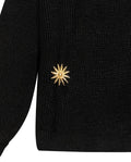 Womens Sweater Knit Acrylic Blend English Stitch Displaced Armhole Removable Pin Ribbed Cuffs - Mothers - Black 63_791H015_NEG194007_8