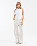 Women's Fitted Sleeveless Knit Top with Openwork Detail in Viscose-Nylon - 2