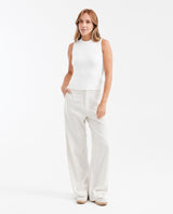 Women's Fitted Sleeveless Knit Top with Openwork Detail in Viscose-Nylon - 2