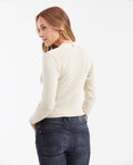 Women's Fitted V-Neck Cardigan with Crochet Buttonholes in Viscose - 4