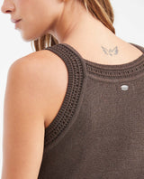 Women's Fitted Halter Neck Top with Crochet Detail in Recycled Cotton Blend - 5