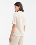 Women's Relaxed Oversized Openwork Polo Knit Top in Modal - Matching Set Piece - 4