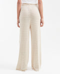 Women's High-Waisted Wide Leg Openwork Knit Pants in Modal - Matching Set Piece - 5