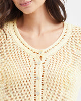 Women's Straight Fit Cardigan with Mixed Crochet Trim in Modal - 2