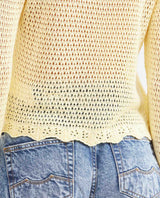 Women's Straight Fit Cardigan with Mixed Crochet Trim in Modal - 6