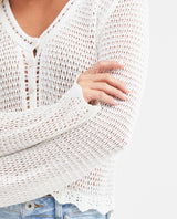 Women's Straight Fit Cardigan with Mixed Crochet Trim in Modal 63_792G007_CRU110103_4