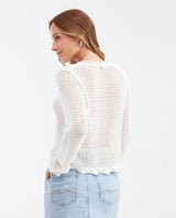 Women's Straight Fit Cardigan with Mixed Crochet Trim in Modal 63_792G007_CRU110103_5