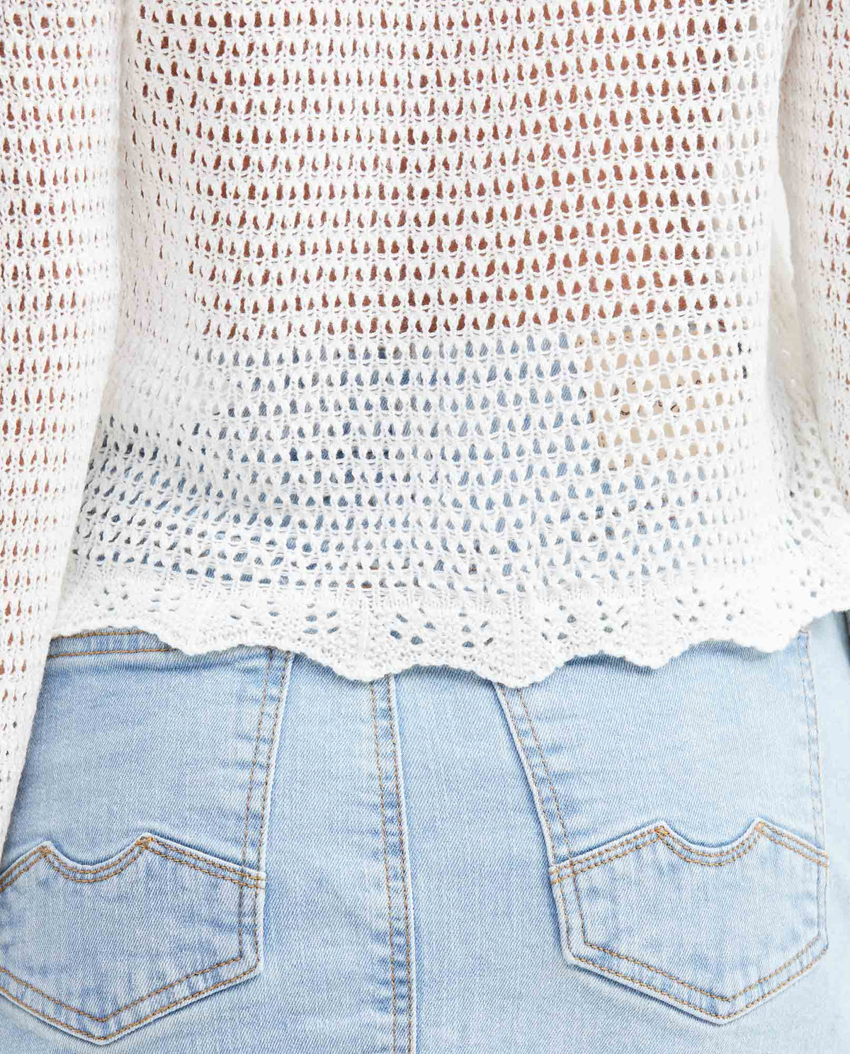 Women's Straight Fit Cardigan with Mixed Crochet Trim in Modal 63_792G007_CRU110103_6