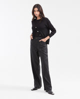 Women's Straight Fit Cardigan with Jeweled Buttons and Silver Lurex in Viscose-Polyamide - 2