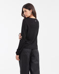 Women's Straight Fit Cardigan with Jeweled Buttons and Silver Lurex in Viscose-Polyamide - 6