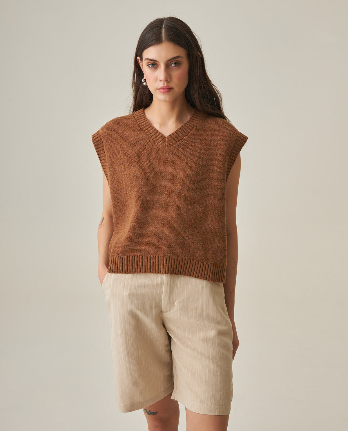 Women´s Knit Vest - Brown 63_792H001_CAF181024_3