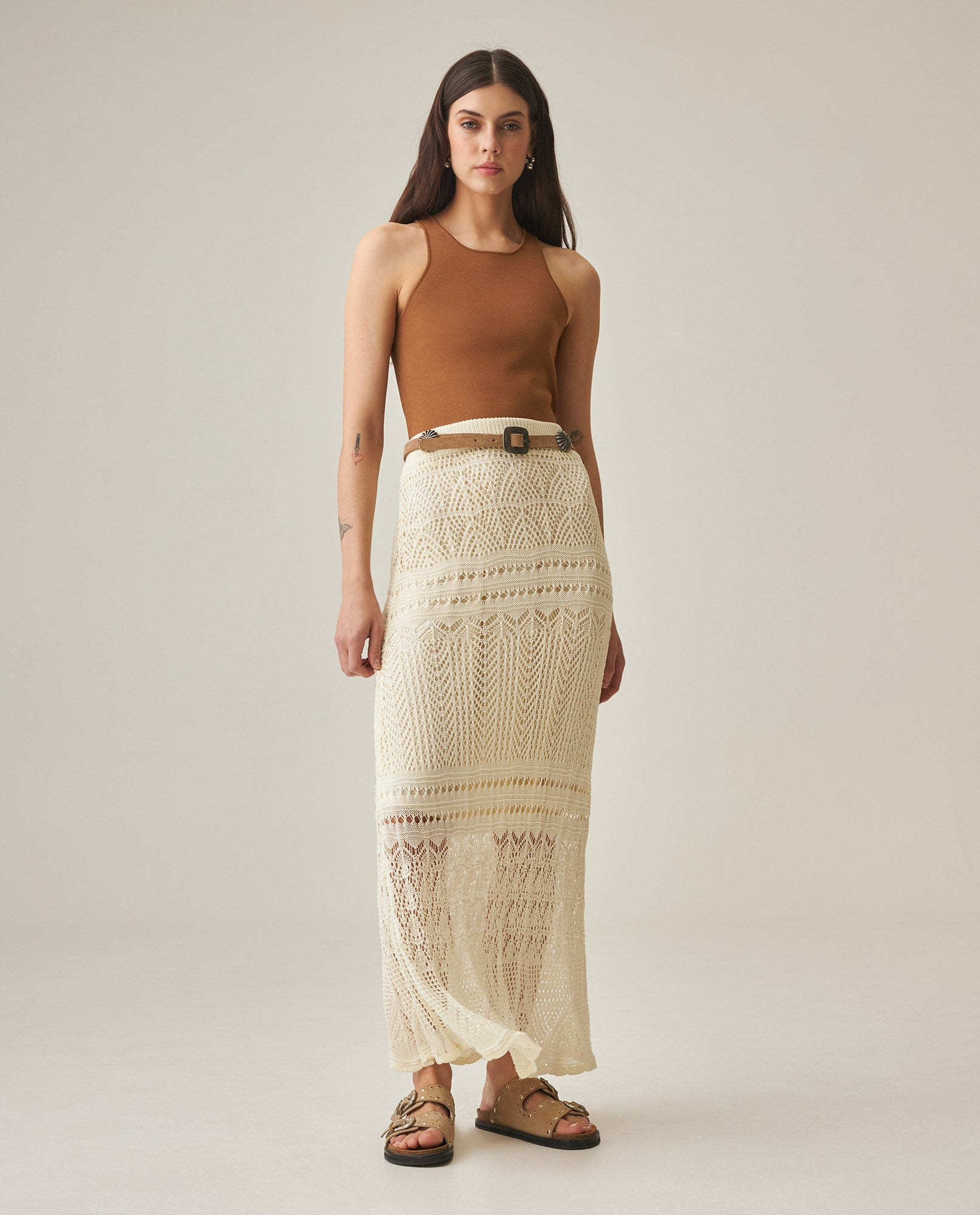Women´s Midi Crochet Skirt - Raw 63_792H005_CRU110701_0