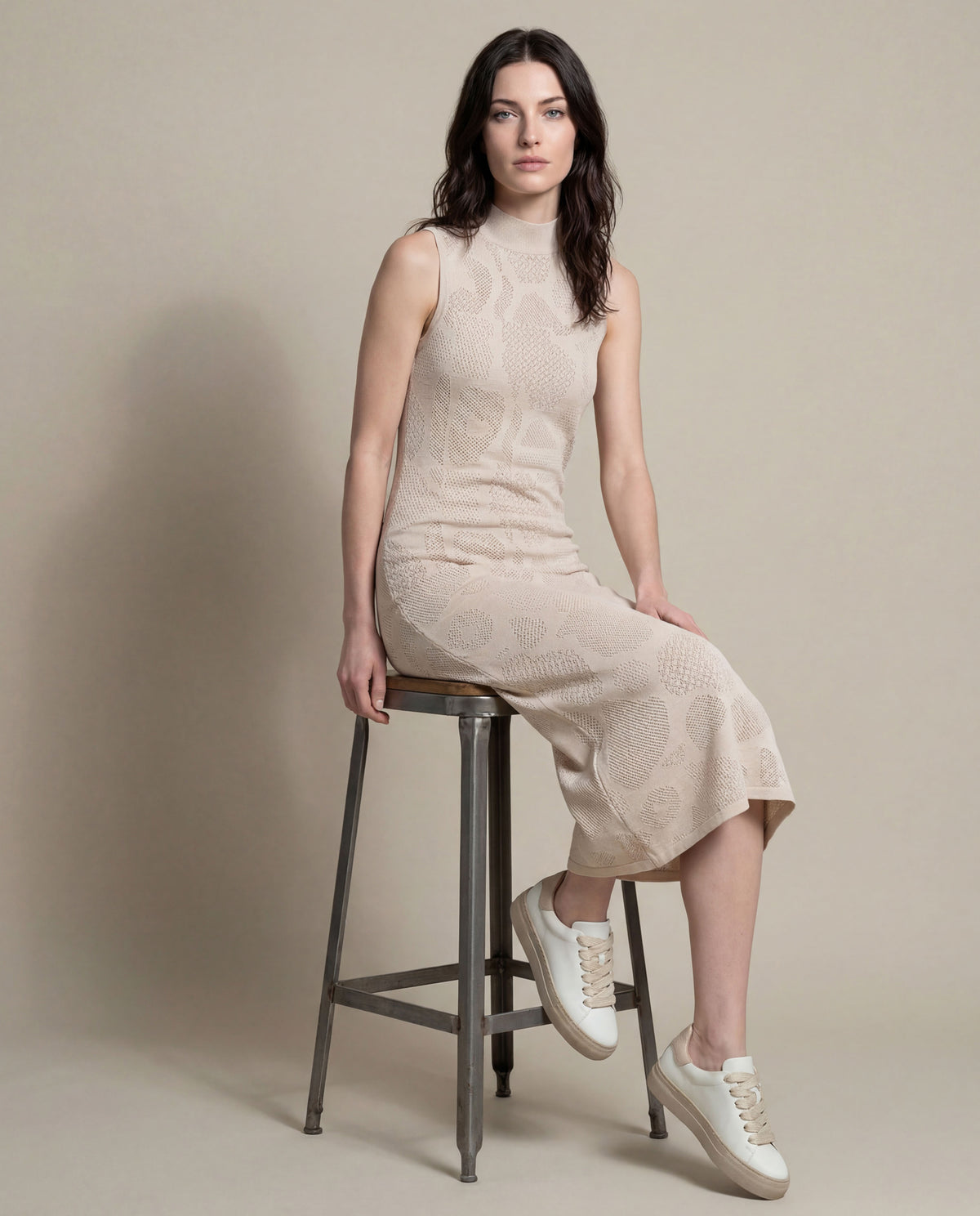 Women´s Jacquard Midi Dress | Chevignon USA | 792H006 - Raw 63_792H006_CRU110701_3