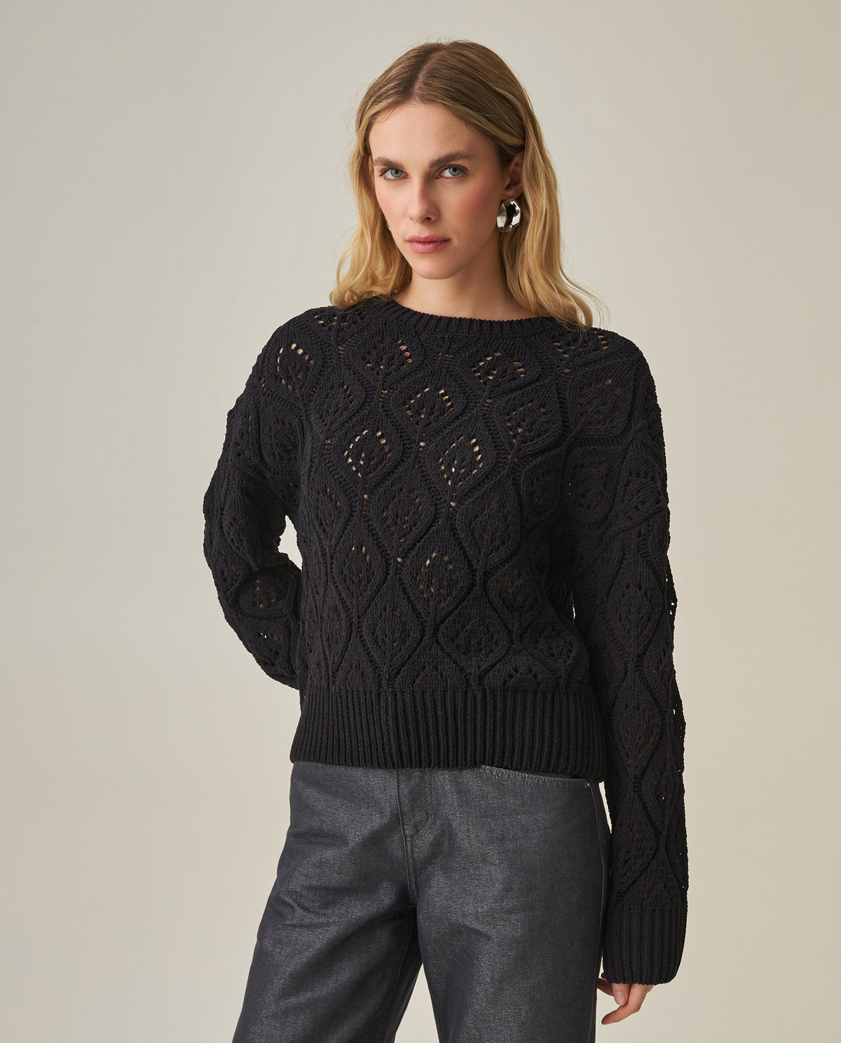 Women´s Oversize Knit Sweater - Black 63_792H009_NEG194004_5
