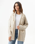 Women's 3D Textured Artisanal Oversized Cardigan, Coastal - 1