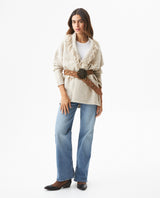 Women's 3D Textured Artisanal Oversized Cardigan, Coastal - 2