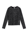 Women's 3D Architectural Sequined Sweater, Moonlight - 1