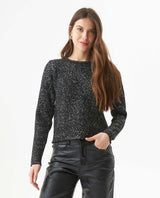 Women's 3D Architectural Sequined Sweater, Moonlight - 2