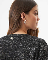 Women's 3D Architectural Sequined Sweater, Moonlight - 6