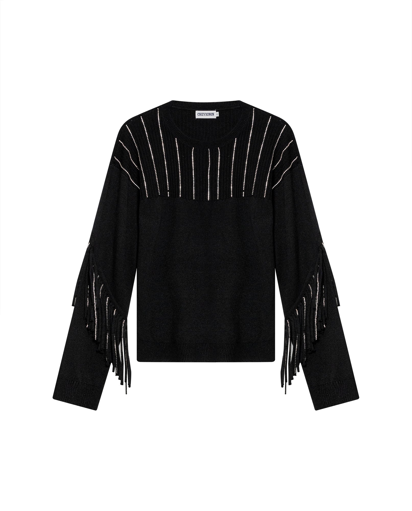 Women's Shiny Fringe Rock Sweater, Majestic - 3