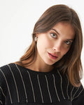 Women's Shiny Fringe Rock Sweater, Majestic - 4