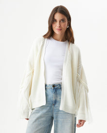 Womens Long Oversized Cardigan Fringe - Raw 63_794G500_CRU110103_0