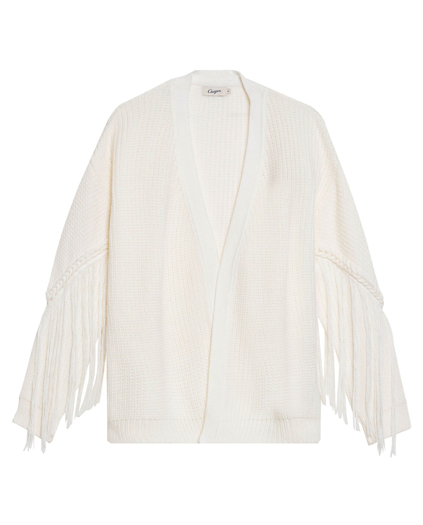 Womens Long Oversized Cardigan Fringe - Raw 63_794G500_CRU110103_3
