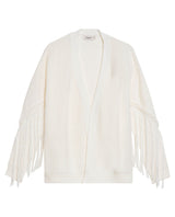 Womens Long Oversized Cardigan Fringe - Raw 63_794G500_CRU110103_3