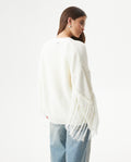 Womens Long Oversized Cardigan Fringe - Raw 63_794G500_CRU110103_6