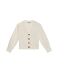 Women's Golden Button Bomber Knit Cardigan in Polyamide-Cotton Blend - 3