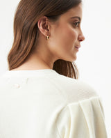 Women's Golden Button Bomber Knit Cardigan in Polyamide-Cotton Blend - 6