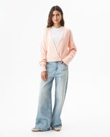 Women's English Stitch Wrap Cardigan in Acrylic-Modal Blend 63_799G001_ROS122901_4