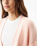 Women's English Stitch Wrap Cardigan in Acrylic-Modal Blend 63_799G001_ROS122901_5