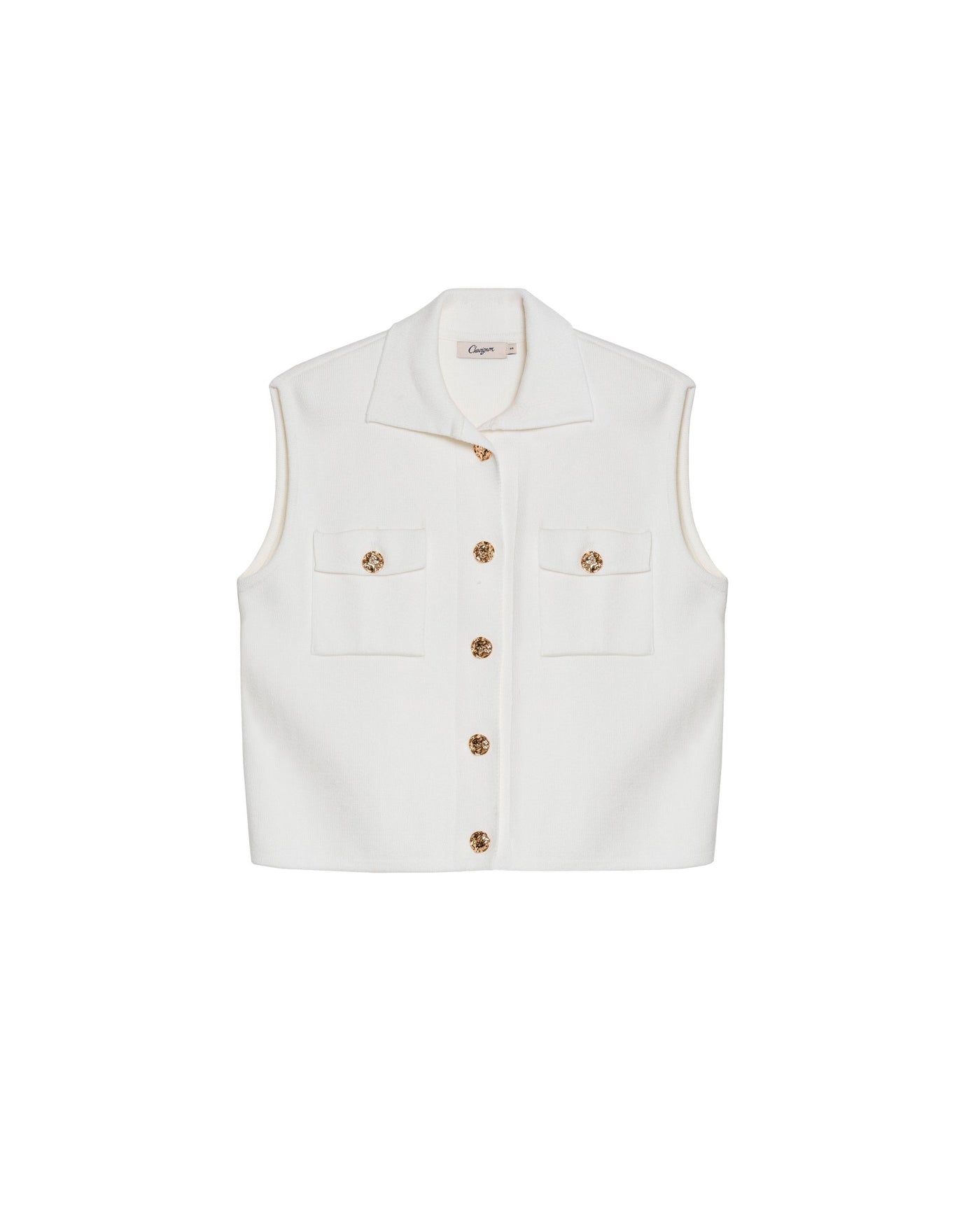 Women's Cargo Inspired Boxy Knit Vest in Viscose-Polyester Blend - 1
