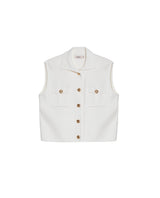 Women's Cargo Inspired Boxy Knit Vest in Viscose-Polyester Blend - 1