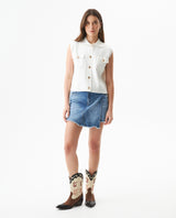 Women's Cargo Inspired Boxy Knit Vest in Viscose-Polyester Blend - 3
