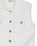 Women's Cargo Inspired Boxy Knit Vest in Viscose-Polyester Blend - 7