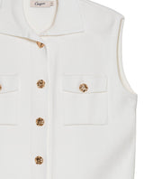 Women's Cargo Inspired Boxy Knit Vest in Viscose-Polyester Blend - 7